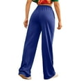 thumbnail image 7 of Ierhent Womens Business Casual Pants Women's Cropped Scuba Lounge Pants(Blue,L), 7 of 7