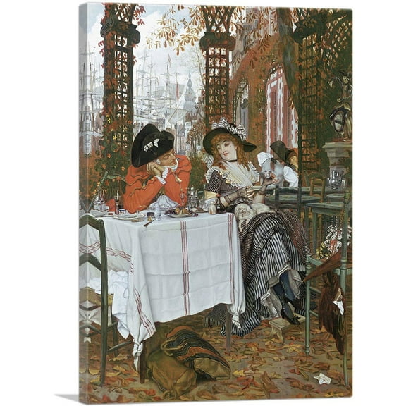 ARTCANVAS A Luncheon 1868 Canvas Art Print by James Tissot - Size: 26" x 18" (0.75" Deep)