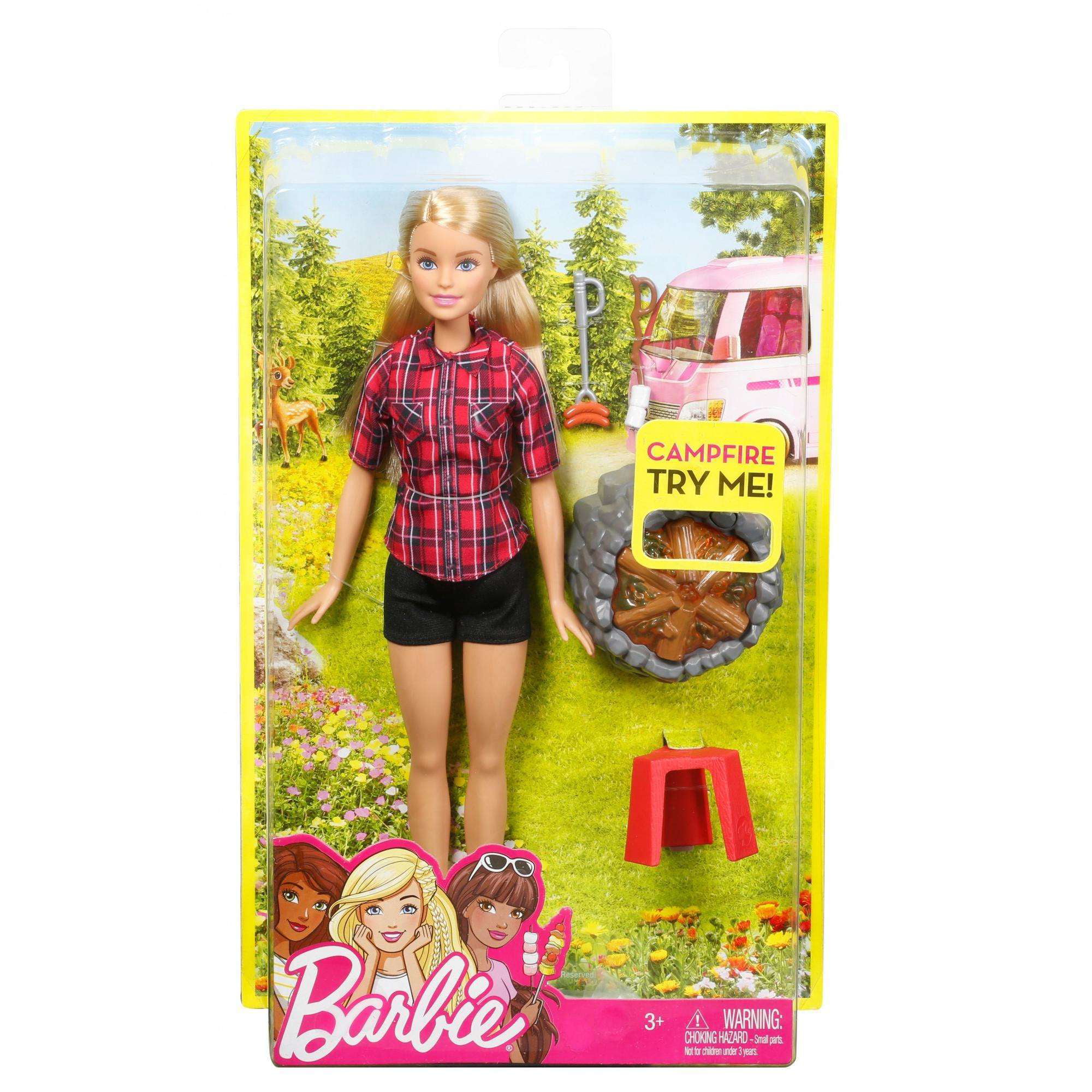Barbie Camping Doll Light and Sounds Campfire 
