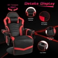 thumbnail image 4 of Massage Gaming Recliner, High Back Swivel Home Office Chair w/Adjustable Backrest & Footrest for Gaming, Red, 4 of 8