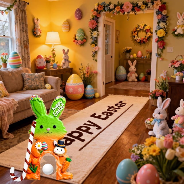 Sokhug Ensemble de Jeu Mini Golf Lapin de Pâques pour Plaisir Intérieur et Fête des Fêtes Multicolore