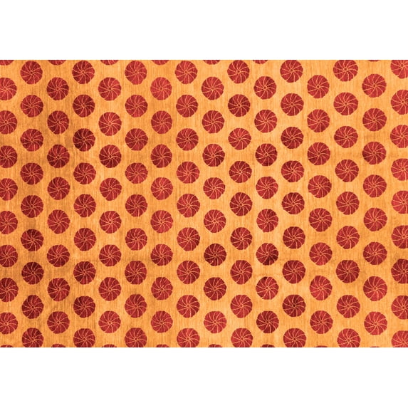 Ahgly Company Indoor Rectangle Abstract Orange Modern Area Rugs, 4' x 6'