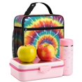 thumbnail image 6 of Red and Green Tie Dye Pattern Insulated Lunch Bag Teens,Lunch Box for Men Women for Work,Picnic or Travel,10.2x9.5x4.3 Inches,8 Can Capacity, 6 of 6