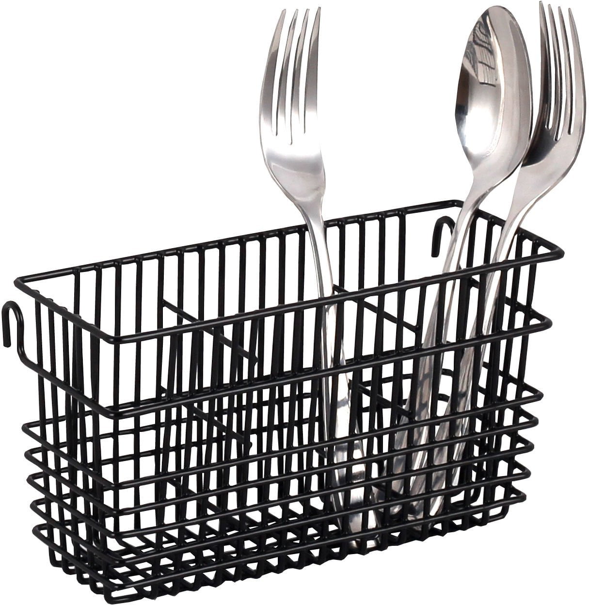 NeatO Black Sturdy Steel Utensil Drying Rack Basket Holder