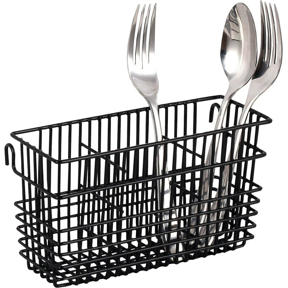 NeatO Black Sturdy Steel Utensil Drying Rack Basket Holder Walmart