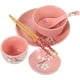 thumbnail image 2 of Juego de vajilla de cerámica estilo japonés de 6 piezas, cubiertos para el hogar, juego de vajilla de cerámica creativa (rosa), 2 of 8