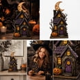 thumbnail image 5 of ShaoXinWan Halloween Ghost Pumpkin House Wooden Tabletop Ornament, 2D Spliceable Decor Sign, Festive Accent for Dining Table Cabinet Bookshelf Decor, 5 of 7