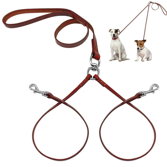 Pet Artist Duplex Double Dog Coupler Twin Leash Two Pet Dogs Collar Walking 2 Way Leashes for Walking