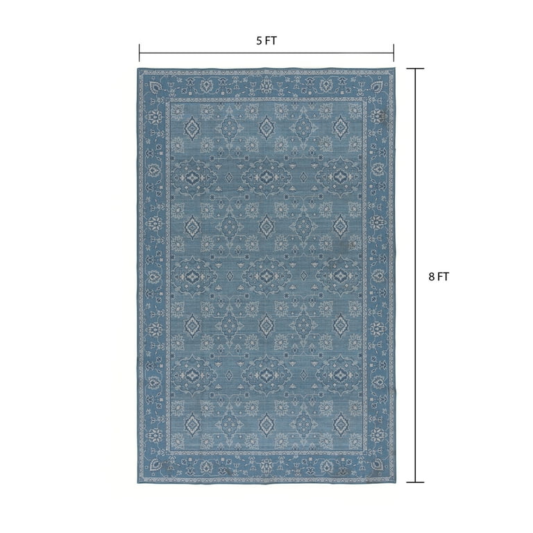 Better Homes & Gardens Blue Lillian Dainty Persian Area Rug, 5'x8