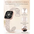 thumbnail image 2 of TOYOUTHS Floral Engraved Watch Band Compatible with Versa 2/Versa/Versa Lite/Versa SE, Soft Silicone Cute Wildflowers Butterflies Sport Laser Watch Strap Replacement Wristband for Women, 2 of 6