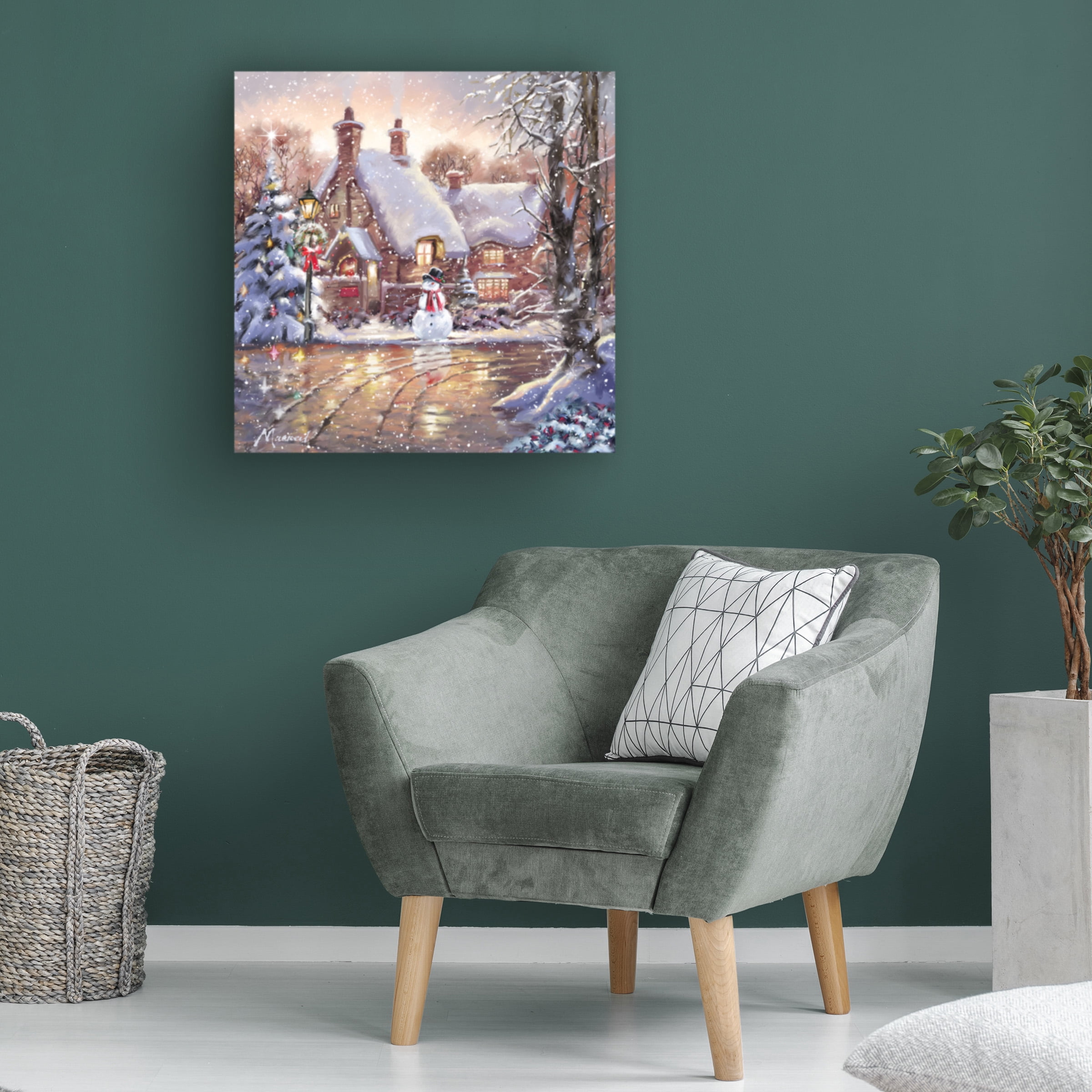 The Macneil Studio 'Snowman Cottage' Canvas Art