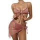 thumbnail image 1 of Txlixc Conjunto de traje de baño dividido para mujer, bikini con volantes+bragas con cordones+cobertores de malla Txlixc Moda, 1 of 8