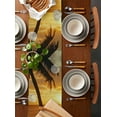 thumbnail image 2 of ERUNPONLY Ocean Sunset Table Runner - 36 Inch Long Palm Tree Beach Coastal Seaside Seashore Cotton and Linen Blended Dress Scarves Farmhouse Table Runner for Kitchen Dining, Coffee Table, 13" x 36", 2 of 8