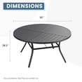 thumbnail image 2 of Vicllax Outdoor Patio Dining Table Dia.50" Slatted Tabletop Metal Frame with Umbrella Hole, Black, 2 of 7
