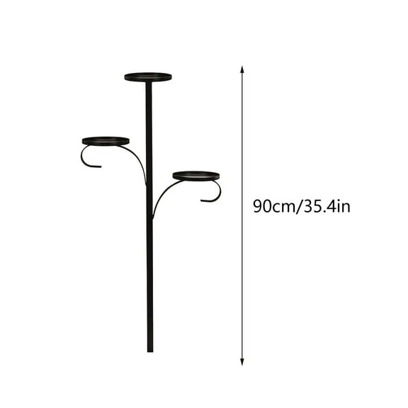 CuiLiyq Black Christmas Tree Topper, Tree Topper Candelabra for Christmas, 3 Tier Candle Holders, Xmas Topper Decorations, Suitable for Xmas Decorations (35.4 Inch)