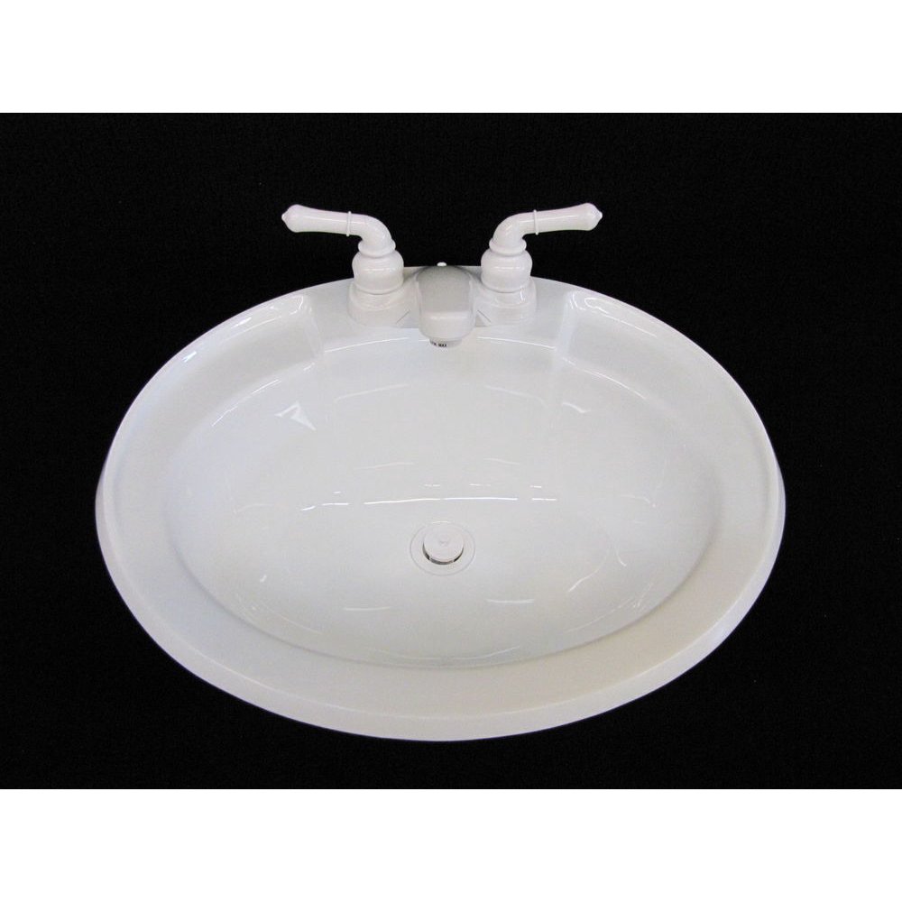 Mobile Home RV Parts Bathroom Lav White Sink with White Faucet 20x17