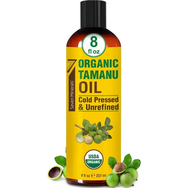 Aceite de tamanu Seven Minerals 240 ml (8 oz), orgánico, prensado en frío por el USDA