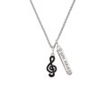 thumbnail image 2 of Delight Jewelry Silvertone Black Clef Silvertone Live the Life You Have Imagined Bar Charm Necklace, 23", 2 of 4