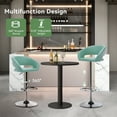 thumbnail image 5 of Modern Adjustable Bar Stools with PU Leather Seat, 360° Swivel Open Mid Back & Armrest Bar Stool– Ideal for Kitchen , Bar, Café, Counter Seating (Mint Green), 5 of 12