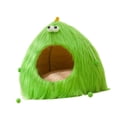 thumbnail image 3 of Nido para gatos semicerrado, cama para perros y gatos, cómoda cama para gatos con base antideslizante, que se calienta sola, casa cueva para gatitos, verde, 3 of 8