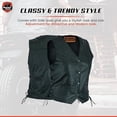 thumbnail image 3 of Daniel Smart Women Leather Vest – Black laced up Sides Detailed Leather Vest with Multifunctional Pockets, 3 of 4