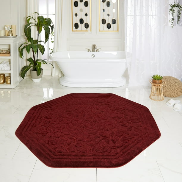 Mohawk Home Wellington Claret Bath Rug Octagon, 6'x6', Red Walmart