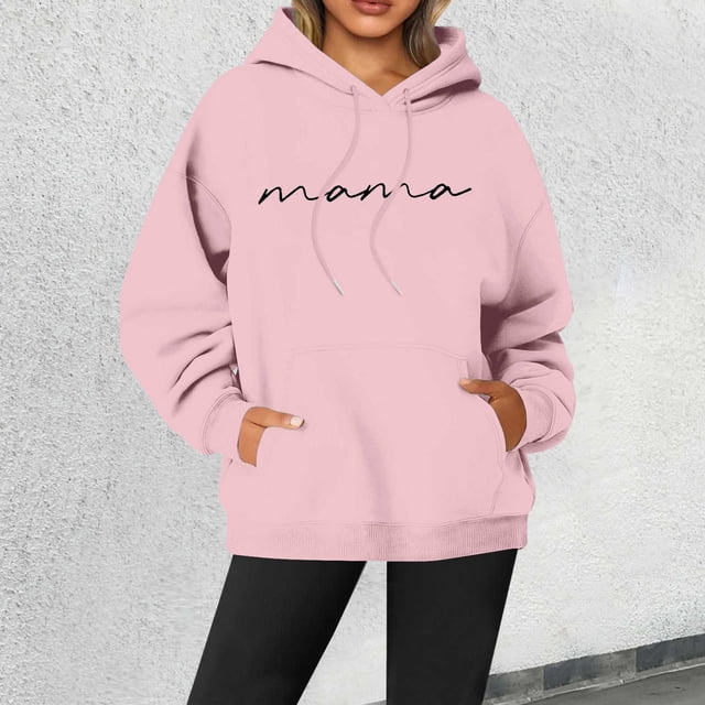 TINZ 2024 Nouveau Chandail à Col Rond Imprimé Lettres pour Femmes, Chandail à Manches Longues de Rue, Chandail à Capuche à Fermeture Éclair, Chandail à Capuche Tendance pour Adolescentes