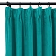 thumbnail image 3 of TWOPAGES Light Blocking Velvet Curtain Pinch Pleated Drape for Bedroom, 1 Panel, Custom, Turquiose, 3 of 6