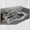 thumbnail image 6 of Animal Soft Flannel Fleece Throw Blanket, Monochrome Sketch of Zebra Giraffe Heads Wildlife Animal Zoo Image, Cozy Plush for Indoor and Outdoor Use, 60" x 80", White and Black, by Ambesonne, 6 of 6