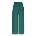 thumbnail image 6 of Olyvenn Women's Chiffon Wide Leg Pants Large Loose Temperament Casual Pants Skirt Pants Women Workout Athletic Sports Loose Full Length Pants for Women Trendy 2023 Green 10, 6 of 6
