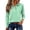 01# Mint Green, variant on Qwertyu Women's Long Sleeve Polo Shirts Collared V Neck Golf Shirts Cotton Business Casual Work Tops Hot Pink L