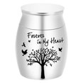 thumbnail image 1 of Kjfeif Personalized Small Pet Urn for Ashes - Waterproof Cremation Keepsake Stainless Steel Memorial Urn with Tree Patterns and Text for Ashes Holder Memorial Dog Cat Funeral Decorative, 1 of 6