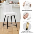 thumbnail image 4 of 26"Bar Stools Set of 3, 360°Swivel Counter Height Bar Stools Faux Leather Upholstered Barstools with Back & Metal Legs Bread grid Counter Height Barstools for Bar Kitchen Dining Room White, 4 of 13