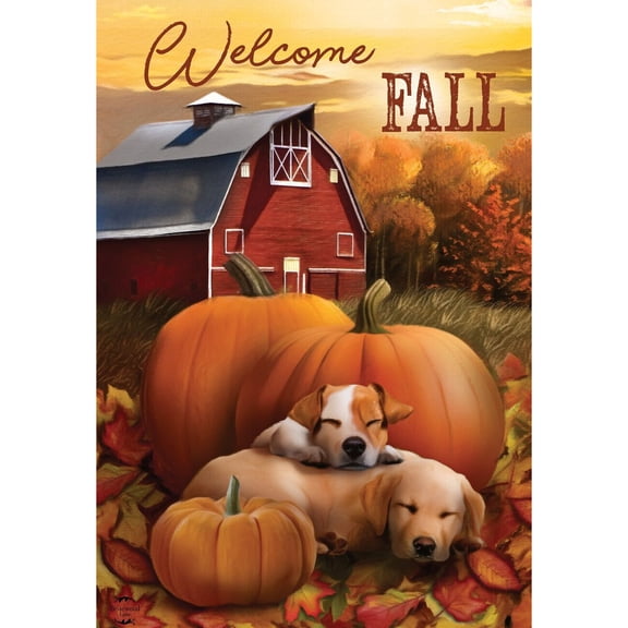 Briarwood Lane Garden Flag 12x18 For Outdoor Welcome Fall Puppies For Fall Garden Flag Flags For Outside
