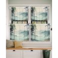 thumbnail image 2 of Forest Mountain Landscape Short Blackout Curtains 30Inch Long Foggy Retro Watercolor Rod Pocket Kitchen Curtains, 2 Panels Thermal Insulated Room Darkening Drapes for Bedroom, 30"W x 30"L, 2 of 5