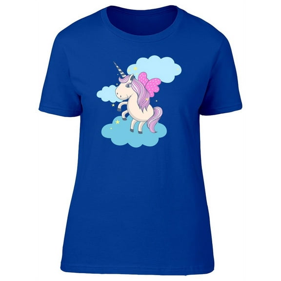 Cute Unicorn On The Clouds Tee Women's -Image by Shutterstock