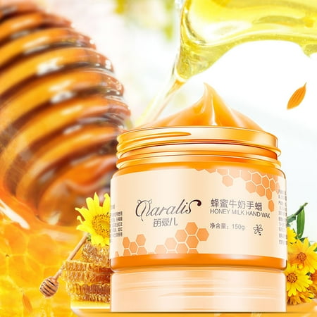 150g Wax (HURRISE 150g Honey & Milk Nourishing Hand Cream Wax Mask Moisturizing Exfoliating Calluses Hand Care, Hand Care Cream, Moisturizing Hand)