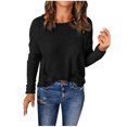 thumbnail image 1 of AherBiu Womens Long Sleeve Tops Winter Knitwear Pullover Tops Crewneck Sweaters Blouse Solid Color, 1 of 7
