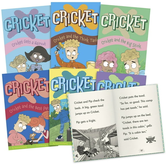Junior Learning Cricket the Kid Decodable Chapter Books, Boxed Set, 6 Decodable Chapter Books, Grades 2-4, Science of Reading Program