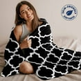 thumbnail image 2 of Black White Geometric Throw Blankets, Minimalist Morocco Pattern Soft Fleece Blanket Decorative for Home Sofa Couch Chair Living Bedroom, 40x50 inches,, 2 of 9