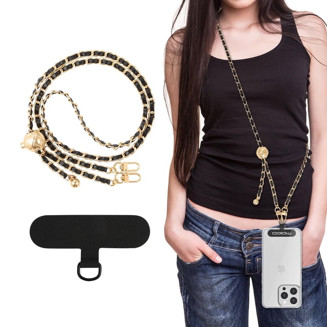 Correa Ajustable de Metal para Celular MoKo, Bandolera Negra