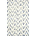 thumbnail image 2 of Safavieh Dip Dye Lara Distressed Wool Area Rug, Ivory/Blue, 5' x 8', 2 of 7