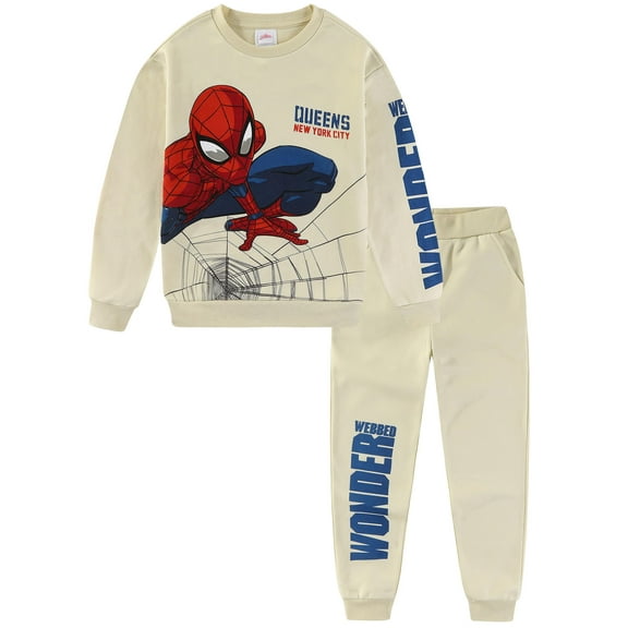 Marvel Spider-Man Boys Fleece Sweatshirt and Jogger Pants (Boys), 2 Piece Set, Sizes 4-16