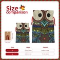 thumbnail image 3 of Naloa Boho Owl Drawstring Christmas Bags, 3D Xmas Gift Bags, Christmas Wrapping Bags, Xmas Goodie Bags, Treat Pouch Bags, Party Favor Bags-Medium, 3 of 9
