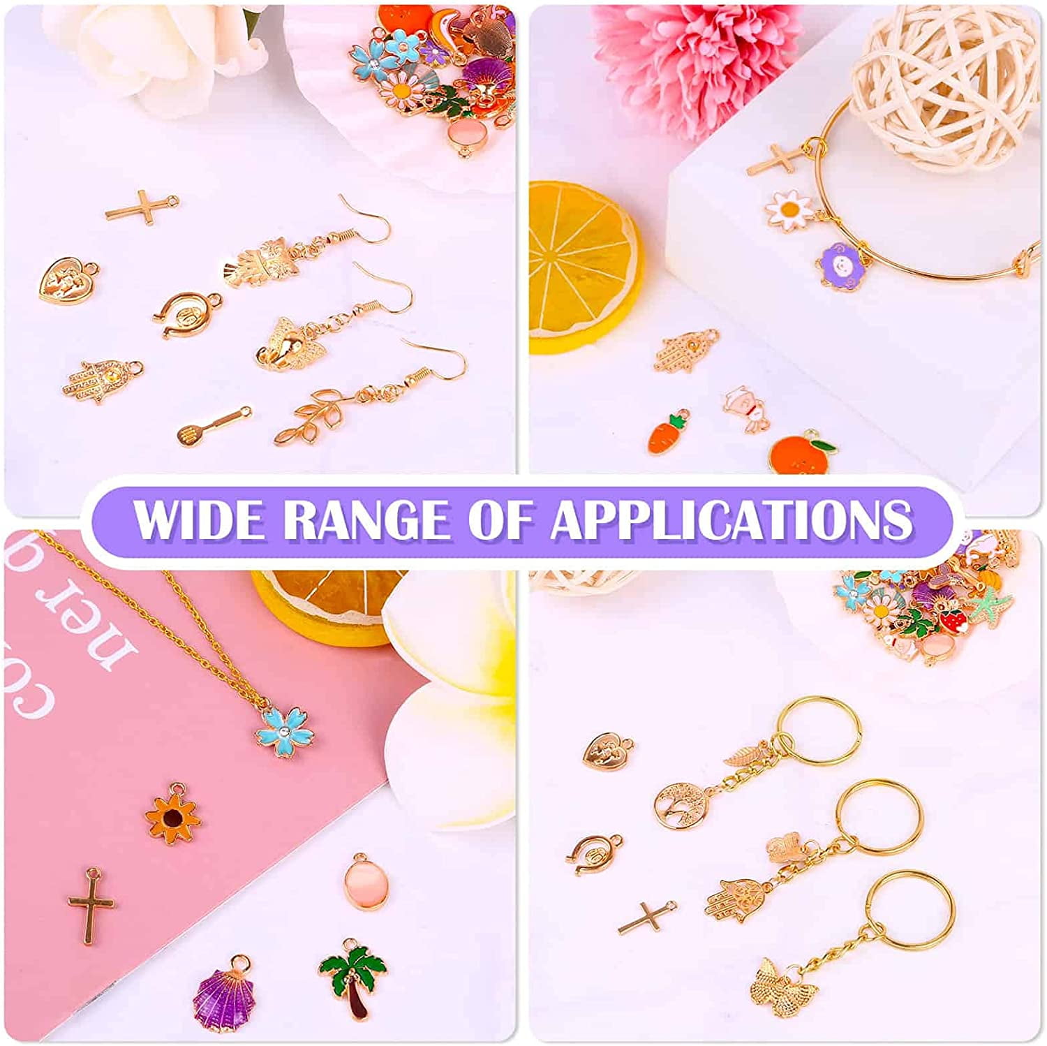 Wholesale Beebeecraft 10Pcs/Box Lemon Charms 18K Gold Plated Brass Yellow Fruit  Charms Jewelry Making Findings for DIY Bracelet Necklace Earring Making 