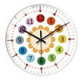 thumbnail image 1 of Reloj de pared silencioso para estudiantes, 8 pulgadas, decoración de habitación, reloj de enseñanza Borde blanco A, 1 of 9