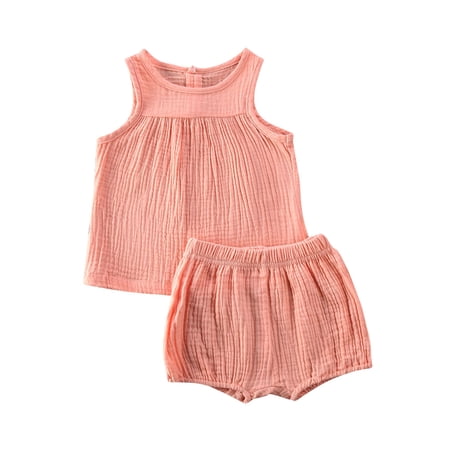 

LisenraIn Infant Newborn Baby Boy Girls Sleeveless Tshirts Shorts Outfits