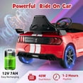 thumbnail image 6 of Costway 12V Licensed Ford Mustang Shelby GT500 Kids Ride on Car with Remote Control Red, 6 of 10