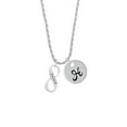 thumbnail image 2 of Delight Jewelry Silvertone Dance Infinity Sign Silvertone Script Initial Disc - H - Charm Necklace, 20"+3", 2 of 4