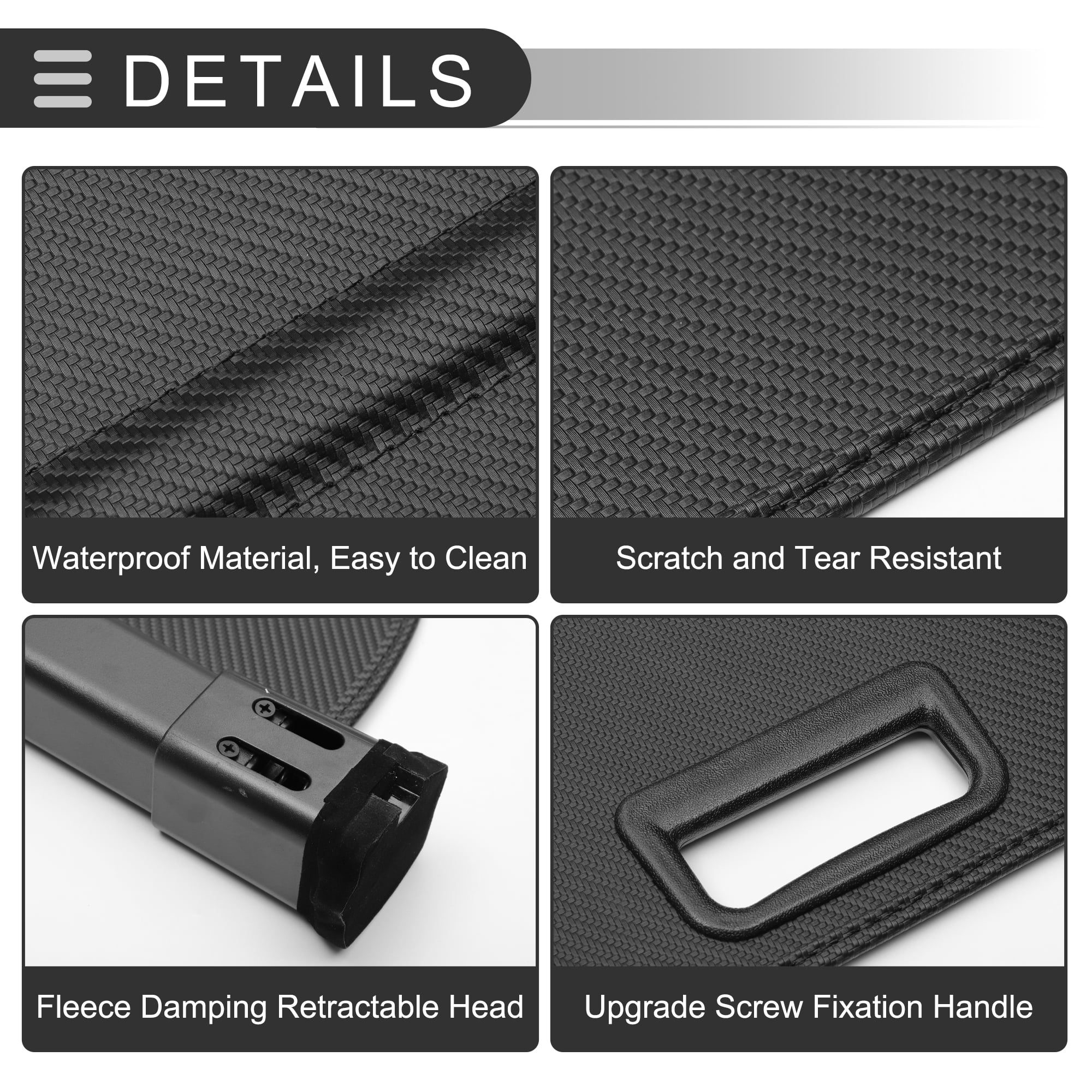 Unique Bargains Retractable Cargo Cover for Audi Rear Trunk Shelf Shield Shade Black